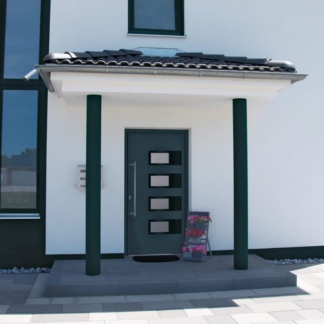 Haustür Anthrazit 100x200 Cm Aluminium Und Pvc