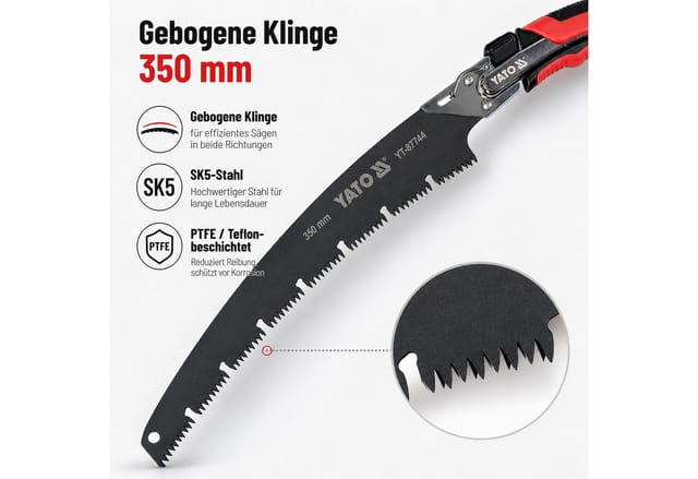 Gebogene Baumsäge, Astsäge 350 Mm, Handsäge, Holzsäge