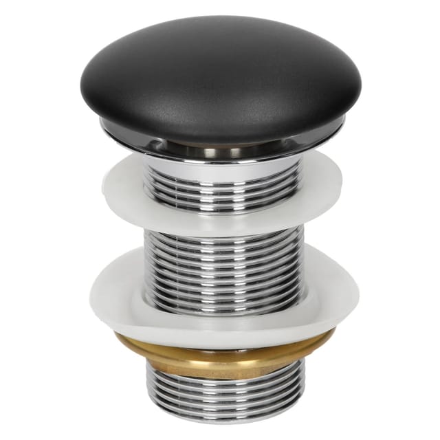 Luxebath - Ml-design Universal Ablaufgarnitur Für Waschbecken & Waschtisch Ohne Überlauf, Keramikdeckel Schwarz-edelstahl, 1 1/4 Zoll Pop Up Ventil, Ablaufventil Abflussgarnitur Waschbeckenstöpsel Mit Dichtungen