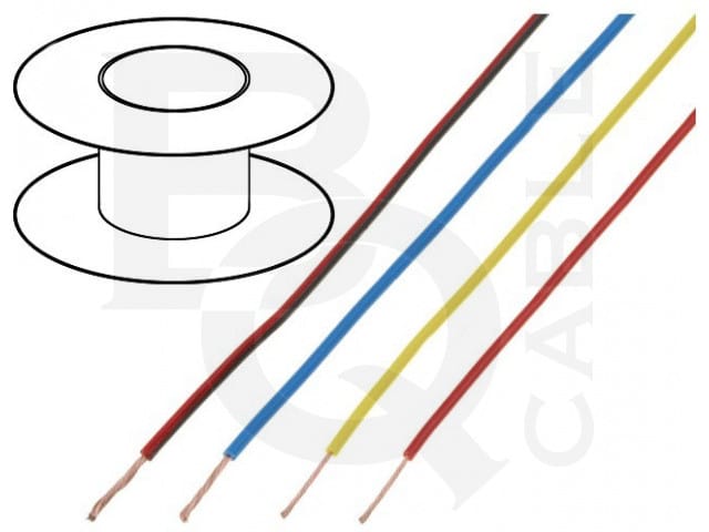 Spule 100 M Anschlusskabel 0,5mm Farbe White Bq Bq