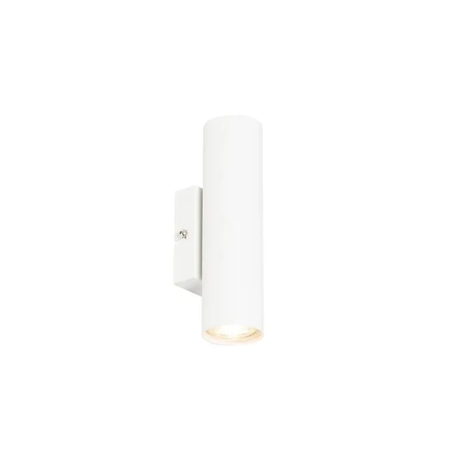 Qazqa Moderne Wandleuchte Weiß 2-flammig Gu10 50mm - Jeana