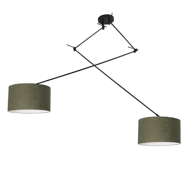 Hängelampe Schwarz Mit Schirm 35 Cm Grün Verstellbar - Blitz Ii