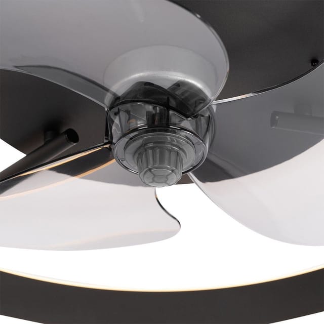 Deckenventilator Schwarz 50cm Inkl. Led Dimmbar Mit Fernbedienung - Maddy