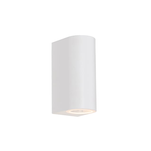 Moderne Außenwandleuchte Aus Weißem Kunststoff, Oval, 2-flammig – Baleno