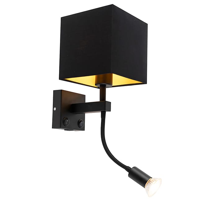 Smarte Wandleuchte Schwarz Mit Usb Inkl. Wlan A60 Und Gu10 - Zeno