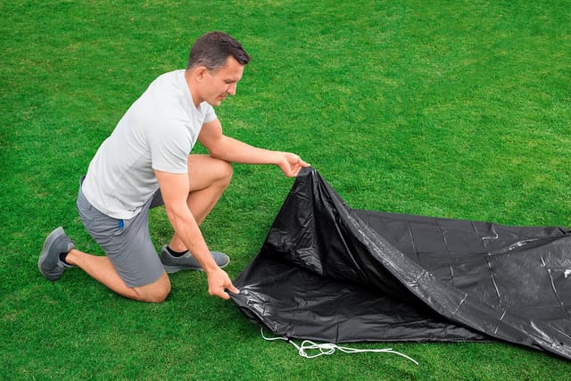 Pvc-abdeckplane Ø 493 Cm, Schwarz, Rund