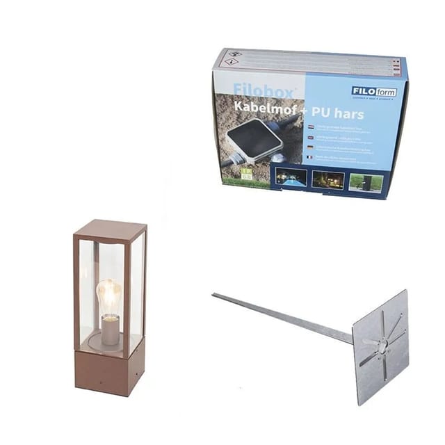 Industrielle Stehende Außenlampe Rostbraun 40 Cm Ip44 - Charlois