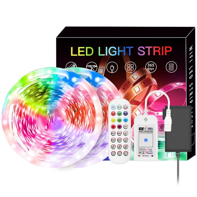 20 M Led-streifen, Wifi-rgb-led-lichtstreifen, Intelligente App-steuerung, 64 Szenen, Musiksynchronisation, Diy-led-leuchten Für Schlafzimmer, Küche, Party, Wohnzimmer
