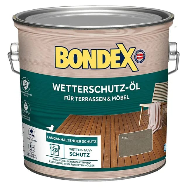 Bondex Holzöl Wetterschutz-Öl (Grau, 2,5 l)
