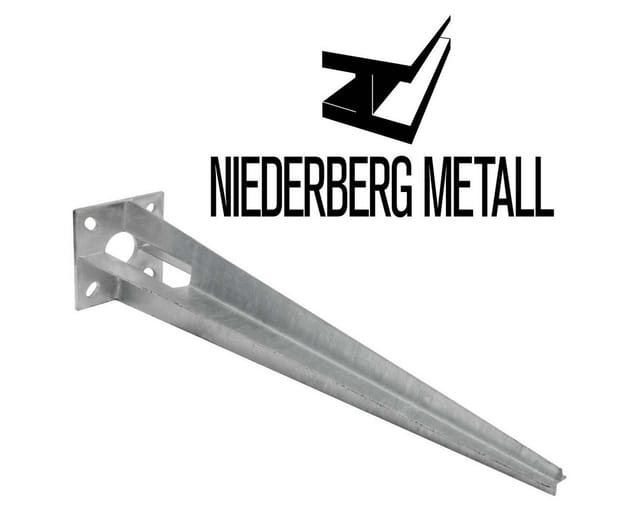 Niederberg Metall Einschlagbodenhülse 50 cm x Ø 36 mm Feuerverzinkt