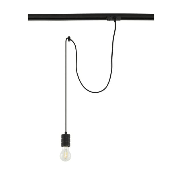 Lindby Stromschienenleuchte Linaro 10031691 Modern in Schwarz aus Aluminium 1-flammig E27 Wohnzimmerleuchte