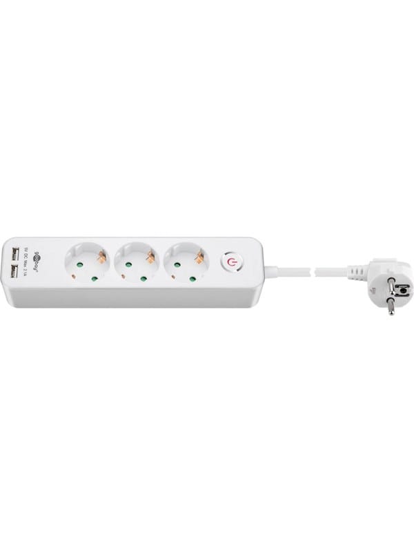 Pro 3-way power strip with switch and 2