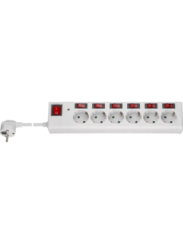 Pro AC power strip with surge protection and switch 1.5 m