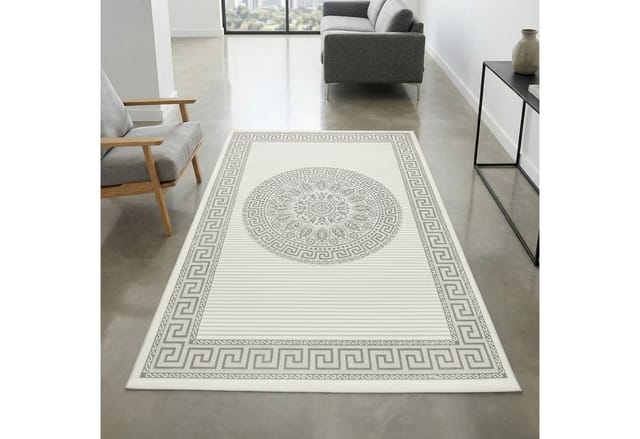 Carpetia Teppich Carpetia Wohnzimmer Teppich modern orientalisch elegant glänzend grau, rechteckig, Höhe: 5 mm