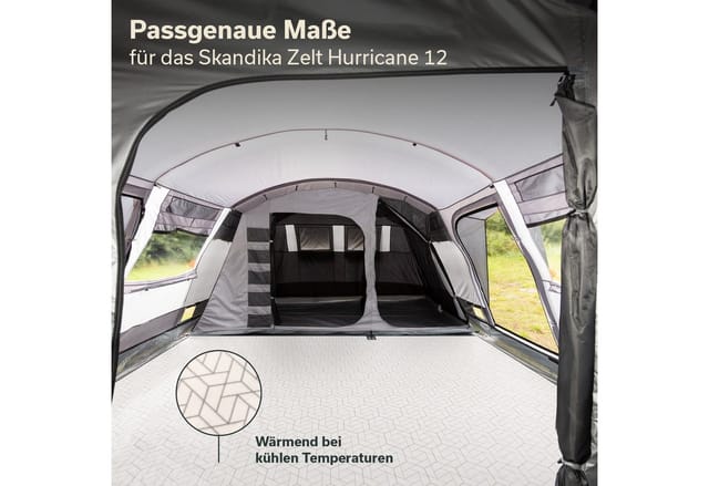 Skandika Zeltteppiche Lindal, Outdoor Teppich mit Softtouch-Fleece, Campingteppich, Zeltunterlage, wetterfest, wasserdicht, Tragetasche mit Reißverschluss