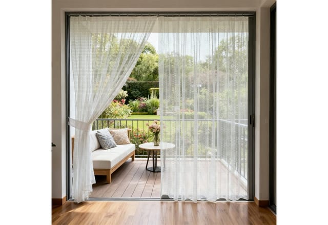 Sunicol Outdoorvorhang Transparent Terrasse Gardine Moskitonetz für Pergola & Pavillon (2 St), Moskitonetz mit Kräuselband für Veranda und Garten