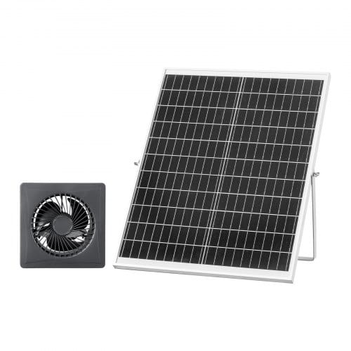 VEVOR 25W Solar Ventilator, 12V Solarpannel mit Einzelventilator, Max. 2030 U/min Solar Lüfter für 374 m³/h Luftstrom, 4,3 m/s Solarbetriebener Abluftventilator für Kleine Hühnerställe Gewächshäuser
