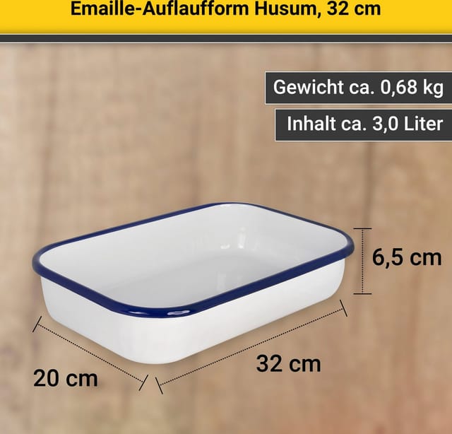 Auflaufform Serie HUSUM emailiert, 32 cm