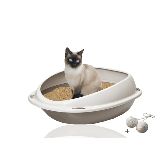 Rohrschneider Katzentoilette Shuttle rosa + Spielkugel 2er-Set