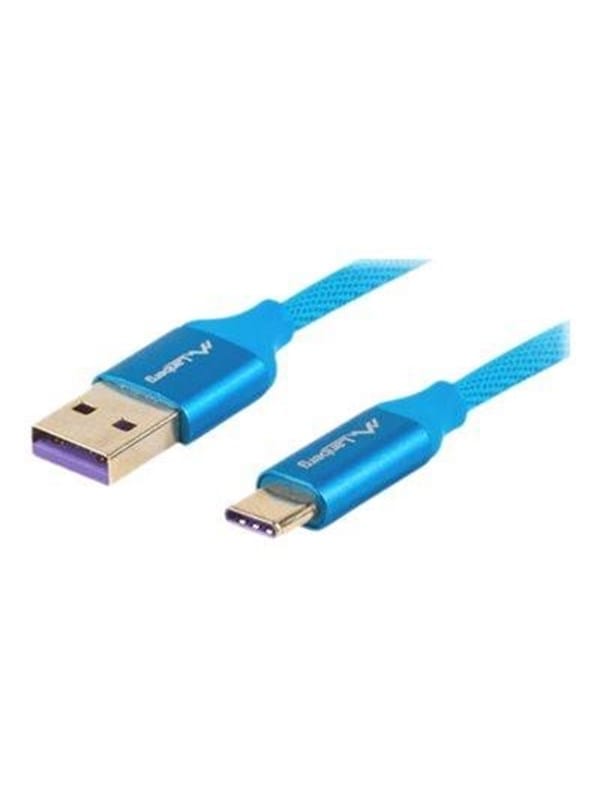 USB LANBERG 2.0 Stecker/USB C Stecker Schnellladung 3.0 Kabel 1.8M Blau