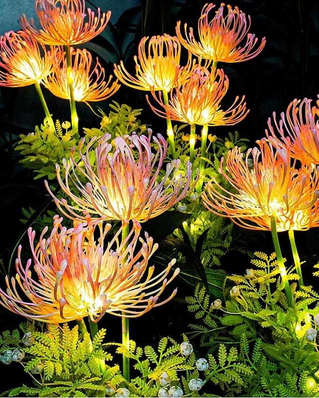 4-teiliges Solar-gartenleuchten-set, Dekorative Solar-außenleuchten, Wasserdichte Led-solar-blumenleuchten Für Rasen, Terrasse, Blumenbeet Und Gartendekoration