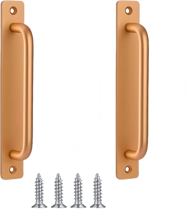 2 Stück Schiebetürgriffe Im Scheunentor-stil, Türgriffe Für Scheunentüren, Holztüren, Gartentüren, Kleiderschränke (gold, 210 Mm)