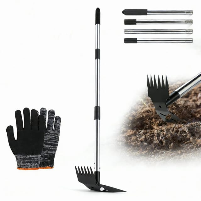 Unkrautstecher Mit Langem Griff, 2-in-1-handwerkzeug Zum Unkrautjäten, Gartenwerkzeug, Manueller Wurzelentferner Ohne Bücken, Für Garten, Rasen, Terrasse Und Terrasse
