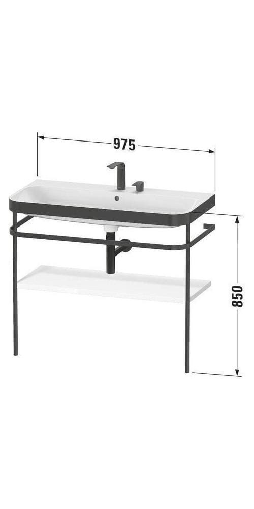 Duravit Happy D.2 Plus C-bonded Set Mit Metallkonsole, 975x490m,