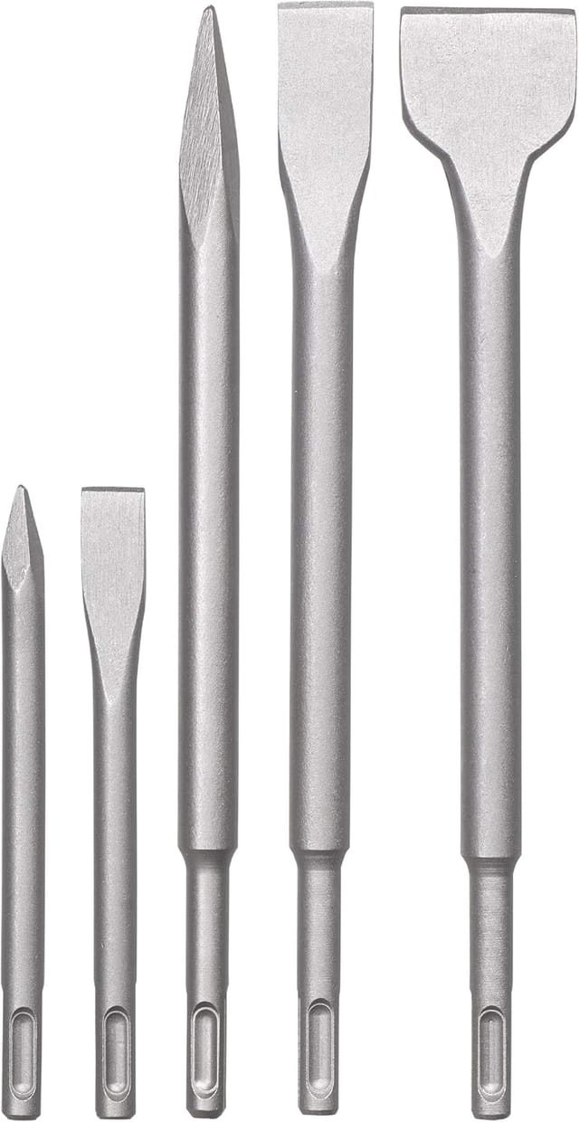 Sds-plus Hammermeißel-set, 5-teiliges Meißel-set Für Stein Und Beton Im Kunststoffkoffer