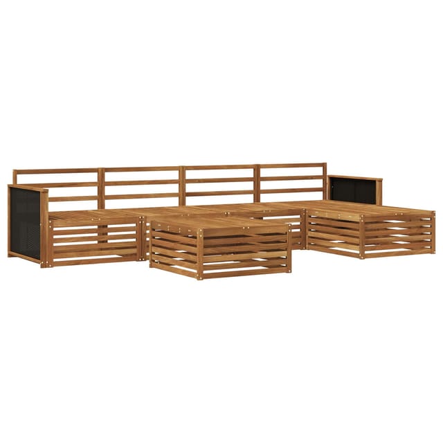 Outdoor-sofagarnitur 6 Pcs Natur 79 X 79 X 37 Cm Vidaxl