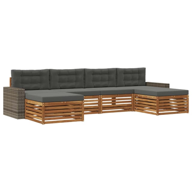 Sofagarnituren Mit Kissen 6 Pcs Massivholz Akazie Vidaxl