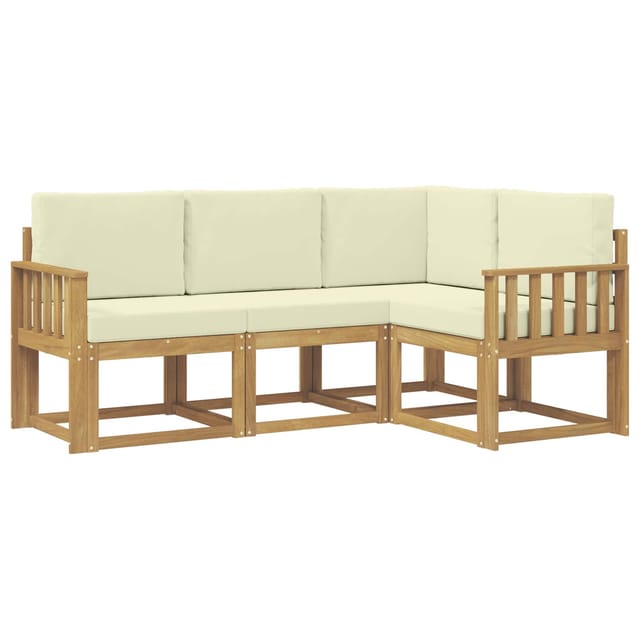 Outdoor-sofagarnitur 4 Pcs Weiß Und Creme Vidaxl
