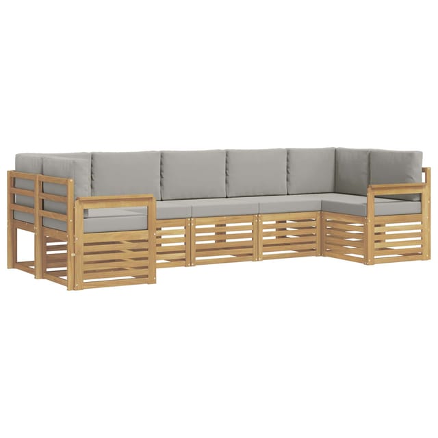 Outdoor-sofagarnitur 6 Pcs Weiß Und Hellgrau Vidaxl