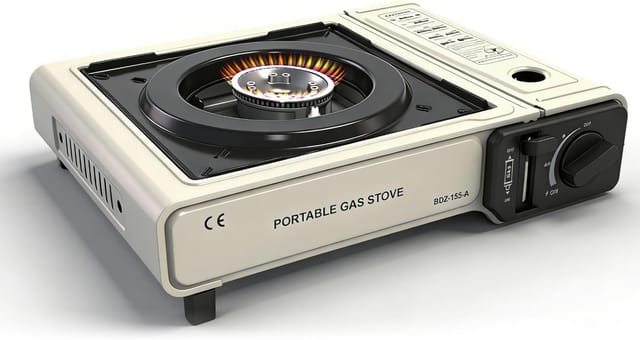 Gaskocher, Campingkocher, Kompakter Outdoor-kocher, Leichter 1-flammen-kocher Für Camping, Reisen, Wandern, Picknicks, Grillen, Innen- Und Außenbereich, Weiß