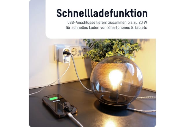 Ansmann Hs220 Usb Ladegerät 20 W 1x Usb-a, 1x Usb-c® Weiß Innenbereich