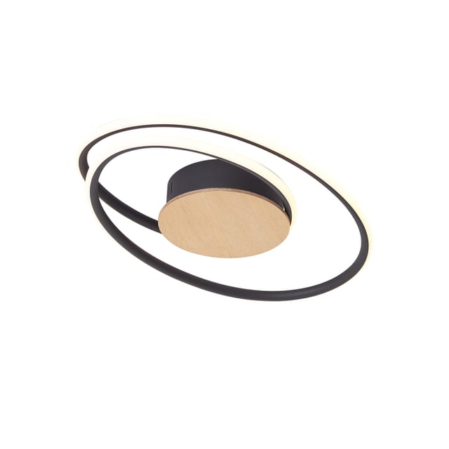 Qazqa Design-deckenleuchte Holz Inkl. Led 3-stufen-dimmbar -