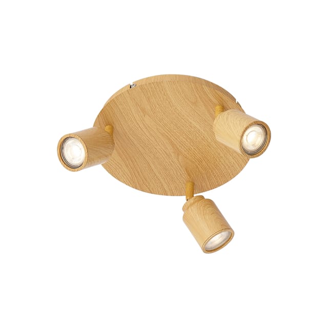 Qazqa Japandi Deckenleuchte Helles Holz 3-flammig Ip44 - Ducha