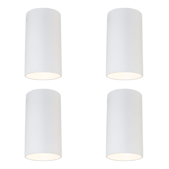 Qazqa Set Mit 4 Modernen Aufbauspots Weiß 5,5cm Gu10 50mm - Tuba