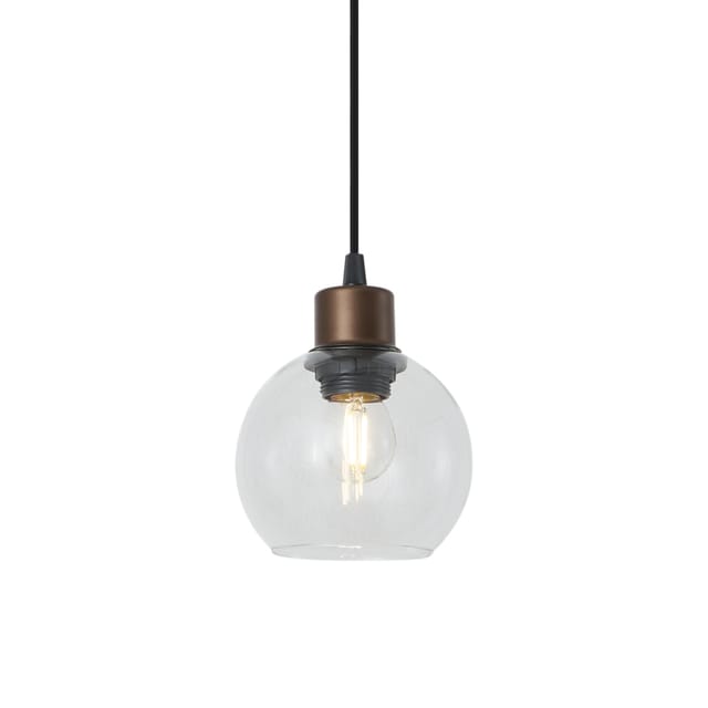 Qazqa Moderne Pendelleuchte Bronze Mit Klarglas Für