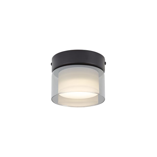Qazqa Moderne Deckenleuchte Schwarz Mit Rauchglas - Puck