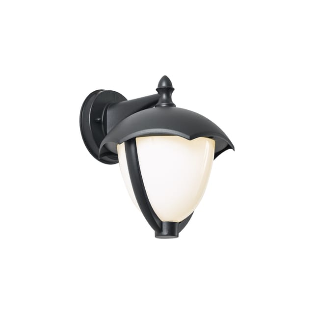 Qazqa Smarte Außenwandleuchte Schwarz Mit Opalglas Inkl. Led Ip54