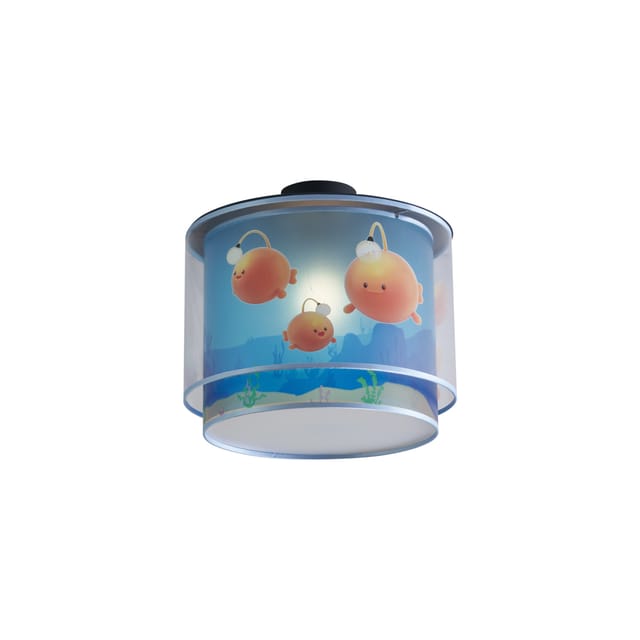 Qazqa Kinder-deckenleuchte Blau Mit Bulby - Harrie Trifft Bulby