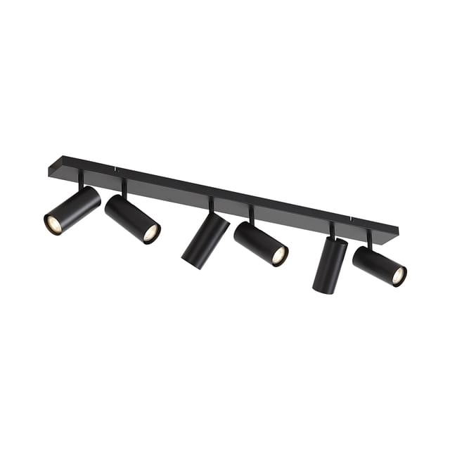 Qazqa Moderne Deckenleuchte Schwarz 102cm 6-flammig Verstellbar -