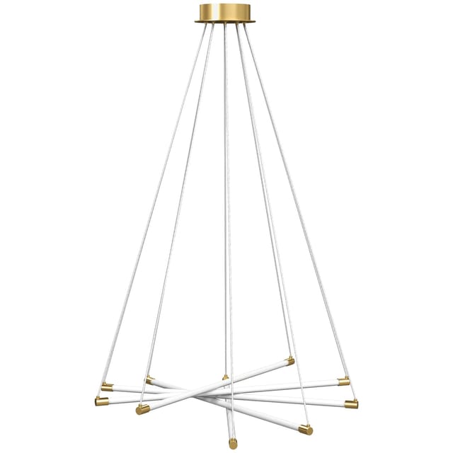 Verstellbare Led-deckenleuchte, 50 W, 5 Röhren, Gold/weiß