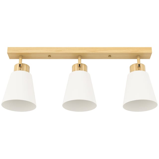 Led-deckenleuchte, 40 W, Verstellbarer Kopf, E27-fassung, Holzoptik