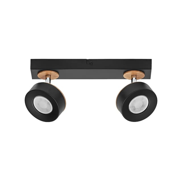 [gebraucht] B-ware Osram Deckenstrahler Deckenspot Led Lampe Schwarz Stahl Holz Warmweiß 2 Spots
