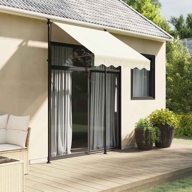 Markise Einziehbar Creme 150x150 Cm Stoff Und Stahl