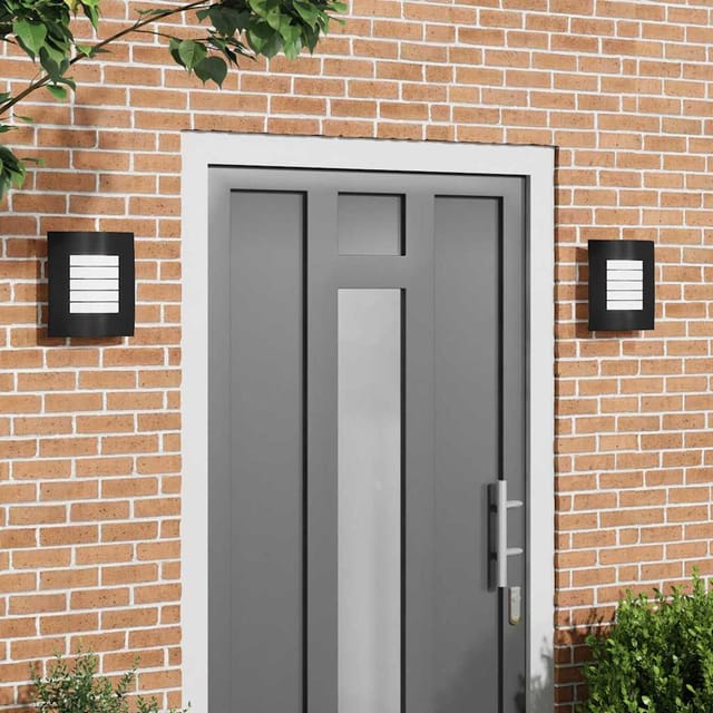 Außenwandleuchte 2 Pcs Schwarz 23,5 X 9 X 26 Cm