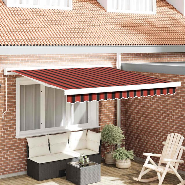 Einziehbare Markise Rot Und Schwarz 300 X 250 Cm