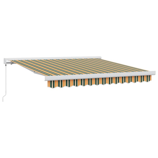 Einziehbare Markise Grün Und Gelb 300 X 250 Cm Stoff Und Metall